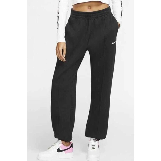 Nike Sportswear Esst. Collection Normal Belli Bol Kesim Siyah Kadın Eşofman Altı