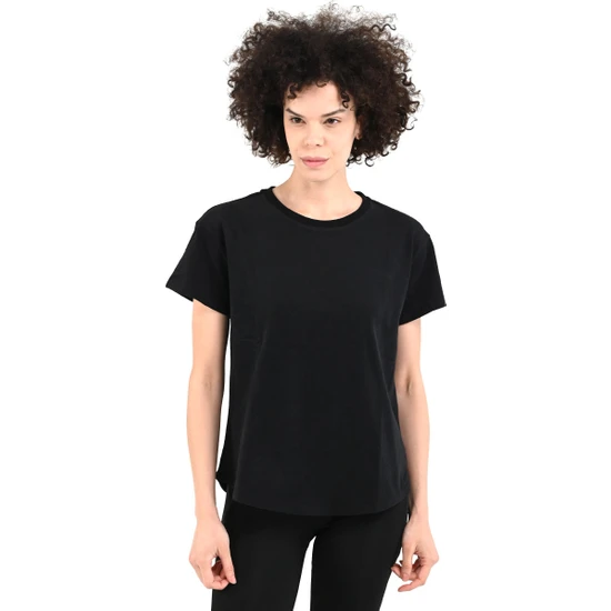 Icona2 Kadın Siyah Günlük Stil T-Shirt 24YKTL18D20-SYH
