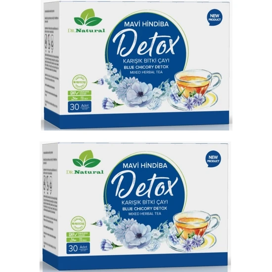 Dr. Natural Mavi Hindiba Detox Karışık Bitki Çayı 30 Şase Mavihindiba Detoks Tozu (2 Adet)