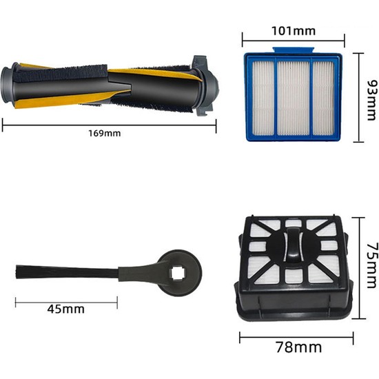 6 Confezioni Spazzole Laterali Compatibili Con Shark Iq Robot R101ae Rv1001ae Rv1000 Aspirapolvere Spazzamento