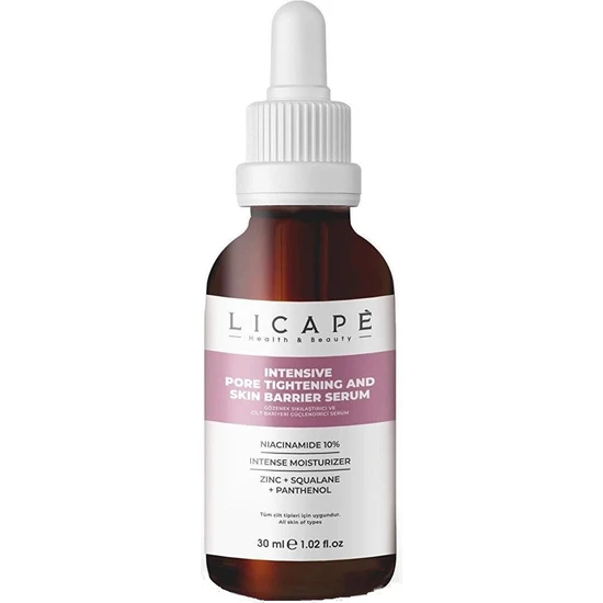 Licape Gözenek Sıkılaştırıcı ve Cilt Bariyeri Güçlendirici Niacinamide %10 Serum 30 ml