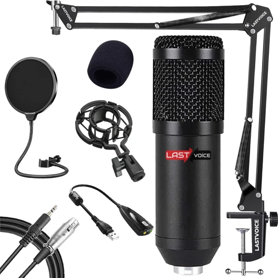 Lastvoice BM800 Twitch Yayıncı Condenser Mikrofon + Stand Filtre Set