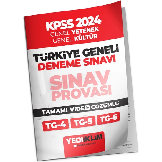 Yediiklim Yayınları 2024 KPSS Genel Kültür Genel Yetenek Türkiye Geneli Deneme Sınavı