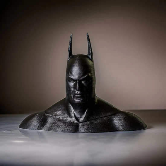 3D Layer Craft Batman Süper Kahraman Büst Figür Siyah
