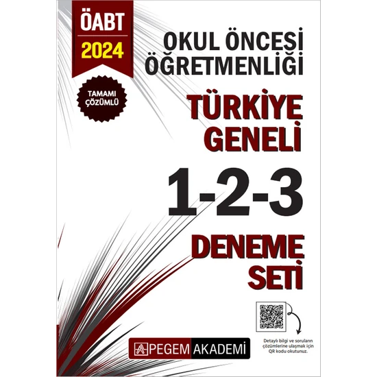 Pegem Akademi Yayıncılık 2024 KPSS ÖABT Okul Öncesi Öğretmenliği Tamamı Çözümlü Türkiye Geneli Deneme Seti