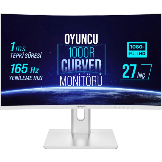 Warp WRP27-165-W 27 165HZ 1ms Rgb 1000R Curved (Hdmı + Display Port) Freesync + G-Sync Fhd Beyaz Oyuncu Monitörü