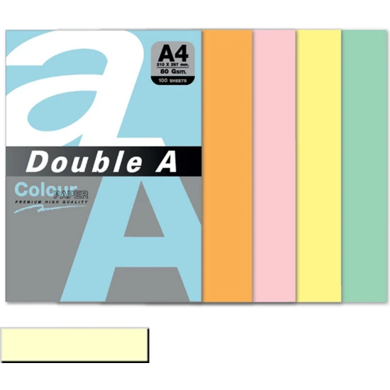 Double A Renkli Kağıt 100 Lü A4 80 gr Pastel Fildişi
