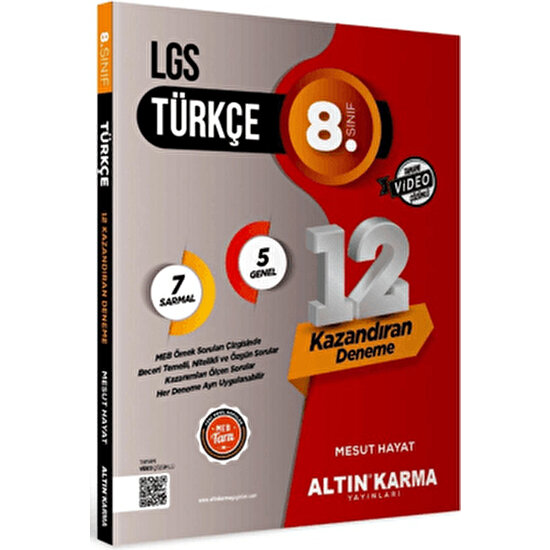 Altın Karma Yayınları 2024 LGS 8. Sınıf Türkçe 12'li Sarmal Deneme - Mesut Hayat