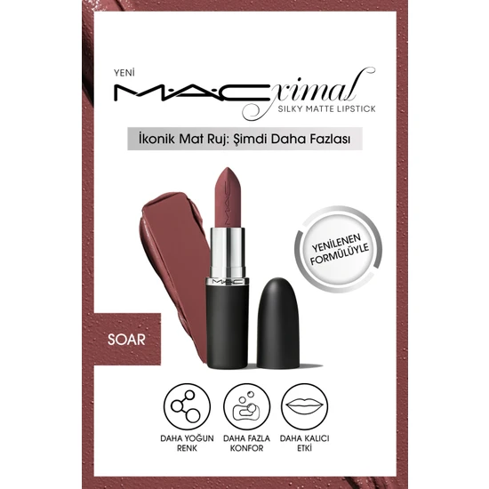 M·A·CXIMAL Silky Matte Lipstick Nemlendirme Etkili Yoğun Renk Sağlayan Ruj - Soar