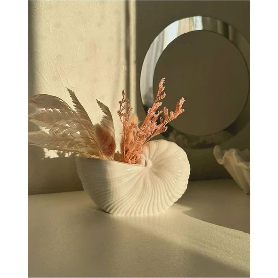 Atelier Orange Deniz Kabuğu Şeklinde Dekoratif Vazo, Kase, Takı Tabağı, Sunum Tabağı, Mumluk,pamukluk