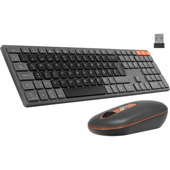 Everest KB-2610 Siyah/gri 2.4g+Bt1+Bt2 & Everest SMW-444 USB Gümüş Bluetooth Klavye Mouse Set