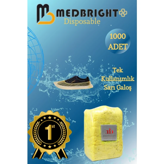 Med Bright Tek Kullanımlık 1000 Adet Sarı Galoş