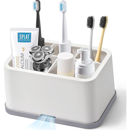 Fsfeng Beyaz Banyo Diş Fırçası Düzenleyici Kolay Temizlik Için Çıkarılabilir 5 Yuvalı Aile ve Çocuklar Için Banyo Vanity, Lavabo ve Tezgah Üzerinde Elektrikli Diş Fırçası ve Diş Macunu Ku (Yurt Dışından)