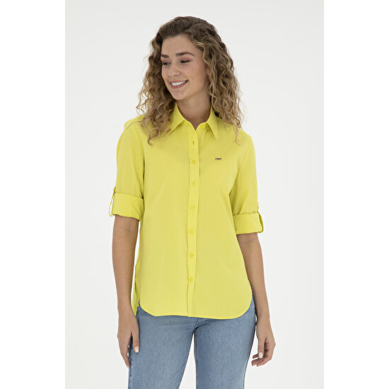 U.S. Polo Assn. Kadın Fıstık Gömlek Desenli 50289122-VR087