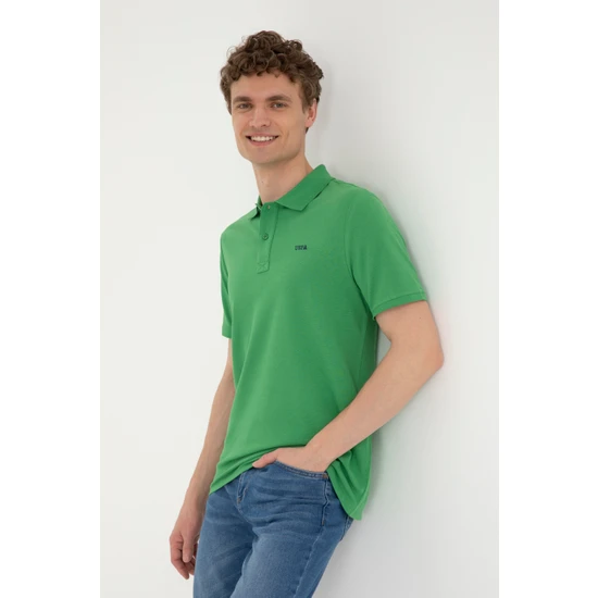 U.S. Polo Assn. Erkek Yeşil Tişört Basic 50284641-VR054