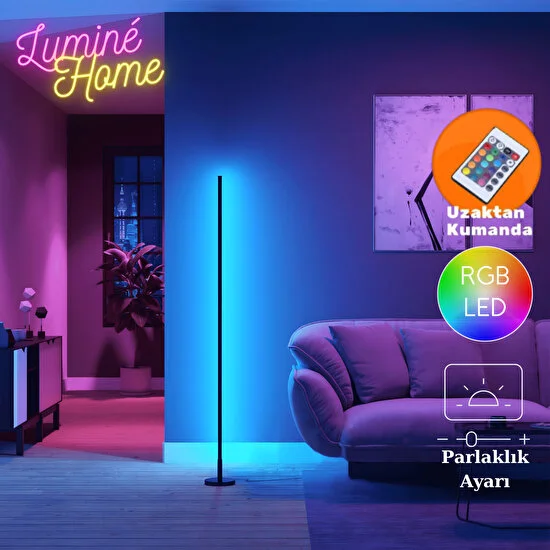 Lumine Home Rgb LED Lambader, Rgb Kumandalı, Çok Özellikli, Ambiyans Aydınlatma