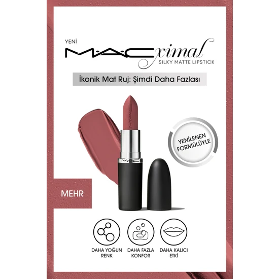 Mac XİMAL Silky Matte Lipstick Nemlendirme Etkili Yoğun Renk Sağlayan Ruj - Mehr