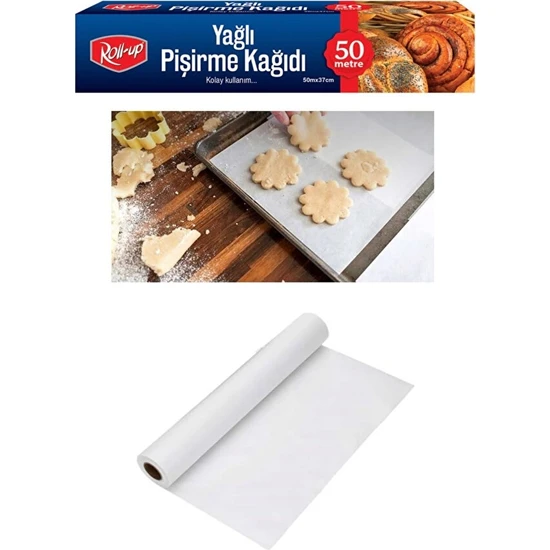 Roll-Up Yağlı Pişirme Kağıdı / Tepsi Altı Kağıdı / 50 Metre