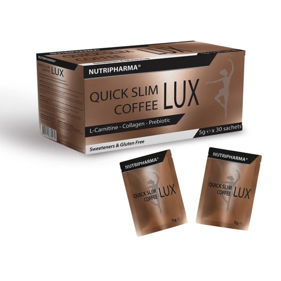 Nutripharma Quıck Slım Coffee Lux,biyoaktif Kolajen Peptidleri,l-Karnitin,prebiyotikli Form Kahve, 5g x 30 Saşe
