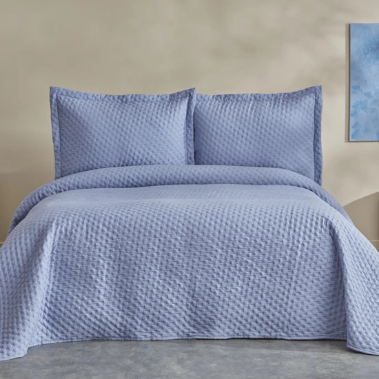 Karaca Home Breeze Soft Çift Kişilik Yatak Örtüsü Indigo