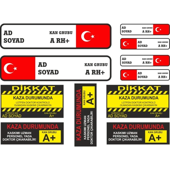 ChicArt Design Studio Kan Grubu Kartı Dijital Uv Folyo Baskı Uyarı Etiket Yapıştırma Sticker 35X25 cm