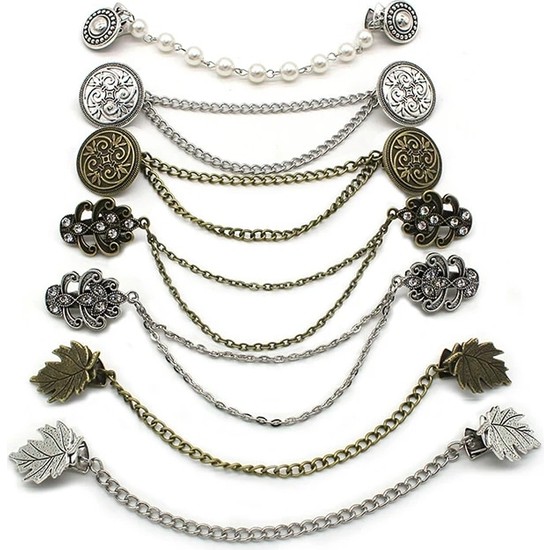 Fuhaidan Vintage Çiçek Zincir Hırka Klip Bayan Retro Püskül Fiyatı