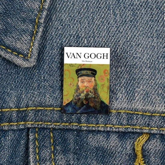 XC233 Moda Van Gogh Badem Çiçeği Baskılı Komik Vintage Broş Fiyatı