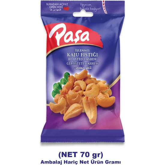 Paşa Kuruyemiş Paşa Kaju Fıstığı 70 gr x 6 Adet