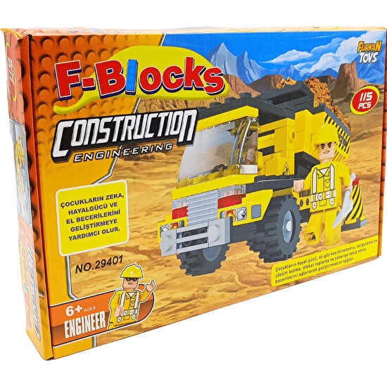 Furkan Toys F-Blocks Inşaat Serisi 115 Parça FR37982