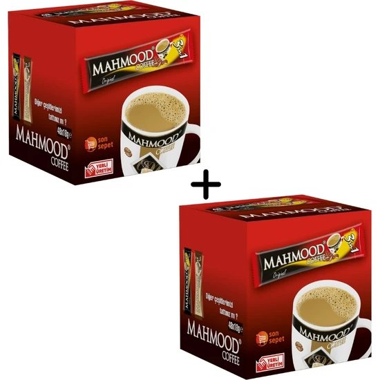 Mahmood Coffee 3ü 1 Arada Hazır Kahve 48 Adet x 18 Gram 2li Set