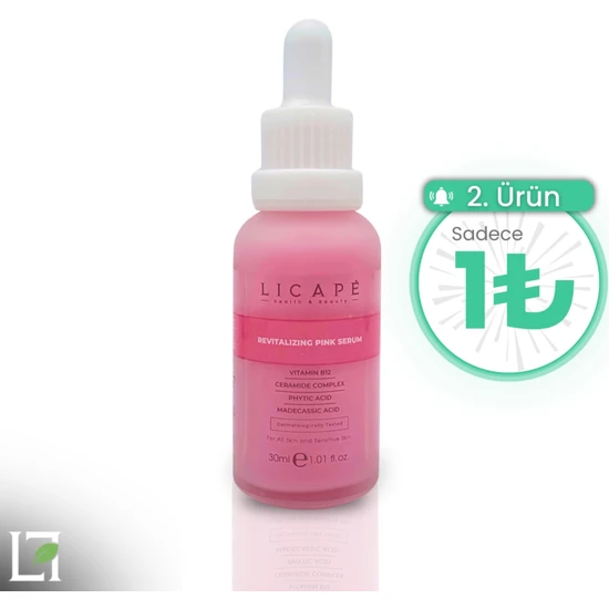 Licape B12 Revitalizing Aydınlatıcı Bariyer Güçlendirici Nemlendirici Pink Serum 30ML