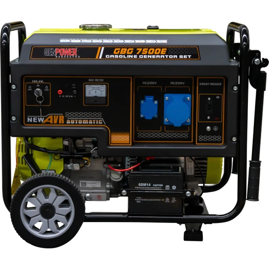 Genpower Marka Gbg 7500 E Model 7,5 Kva, Benzinli, Marşlı, Tekerlekli, Monofaze( 220 Volt) Portatif Jeneratör