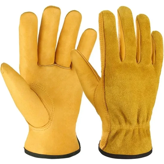 Liangduo Shop Sarı Stil M Boyutu Ozero Deri Çalışma Koruma Eldiven Bahçe Tam Parmak Bisiklet Bisiklet Eldiven Açık Spor Kamp Motosiklet Guantes Eldiven (Yurt Dışından)