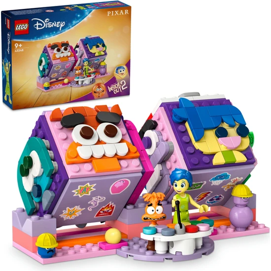 LEGO® ǀ Disney Ters Yüz 2 Duygu Küpleri 43248 - 9 Yaş ve Üzeri Çocuklar için Pixar’dan Neşe ve Kaygı Karakterlerini İçeren Yaratıcı Oyuncak Yapım Seti (394 Parça)