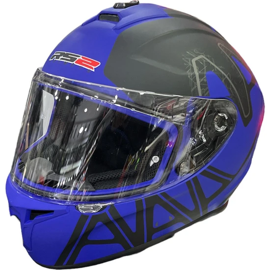 Rs2 Helmets Kapalı Kask (Mat Siyah/mavi)