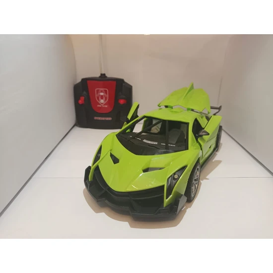Tila Toys Kumandalı Yeşil Şarjlı Kapıları ve Bagajı Açılan 23 cm Full Fonksiyon Kumanda Pil Hediyeli Araba