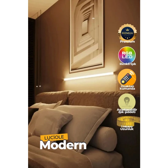 Luciole Uzaktan Kumandalı LED Lambader Yatak Üstü Tv Yanı Oturma Odası Rgb Çok Renkli  Lclmb6