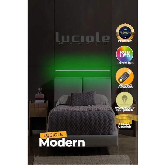 Luciole Uzaktan Kumandalı LED Lambader Yatak Üstü Tv Yanı Oturma Odası Rgb Çok Renkli  LCLMB25