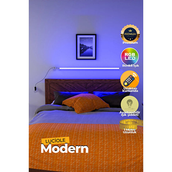 Luciole Uzaktan Kumandalı LED Lambader Yatak Üstü Tv Yanı Oturma Odası Rgb Çok Renkli  LCLMB32