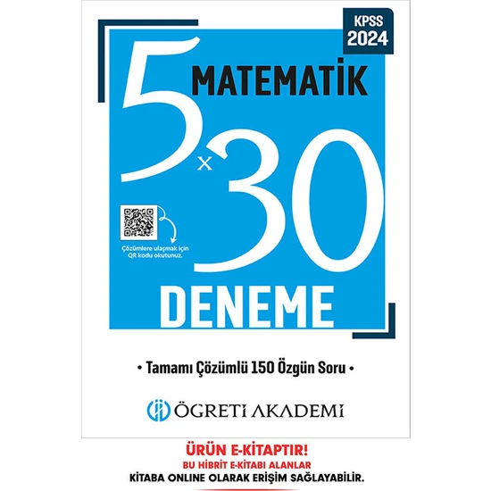 Öğreti Akademi KPSS Genel Yetenek Genel Kültür 5x30 Matematik Deneme E-Kitap