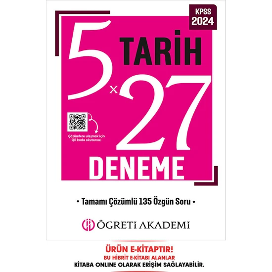 Öğreti Akademi KPSS Genel Yetenek Genel Kültür 5x27 Tarih Deneme E-Kitap