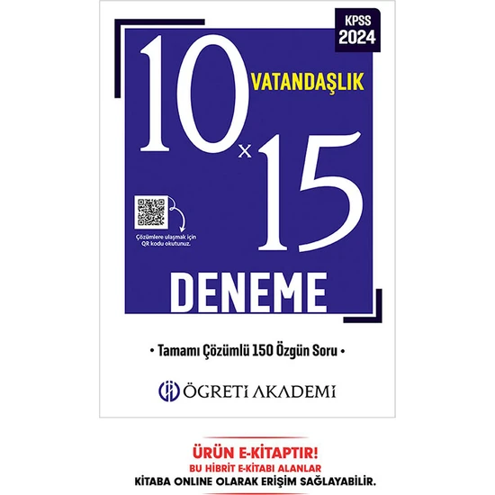 Öğreti Akademi KPSS Genel Yetenek Genel Kültür 10x15 Vatandaşlık Deneme E-Kitap
