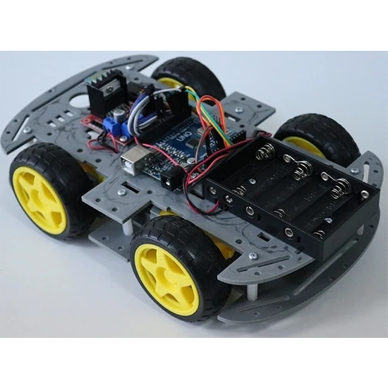 Robimaker Arduino 4WD Araba Kiti Araç Şase HC05 Bluetooth (Montajlı)