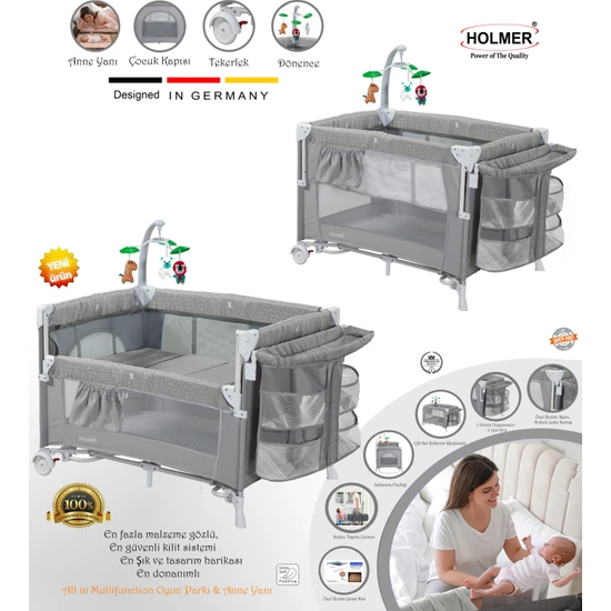 Holmer Kids Maxi Comfort Coolstyle (Anne Yanı-Deluxe Kumaş) Premium Oyun Parkı/anne Yanı 70X110CM
