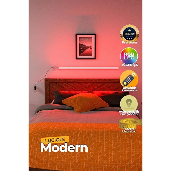 Luciole Uzaktan Kumandalı LED Lambader Yatak Üstü Tv Yanı Oturma Odası Rgb Çok Renkli  LCLMB35