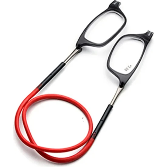 Jwl Mıknatıslı Kırmızı Boyun Kordonlu Ekran Koruma Gözlüğü Gözlük