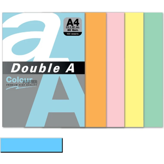 Double A Renkli Kağıt 100 Lü A4 80 gr Pastel Okyanus Mavisi
