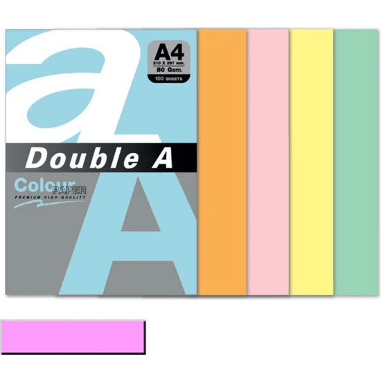 Double A Renkli Kağıt 100 Lü A4 80 gr Pastel Flamingo