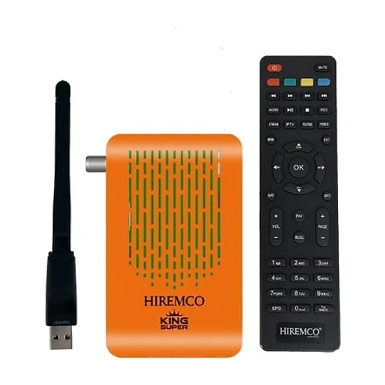 Hiremco Süper King Hd Orange Çanaklı ve Çanaksız Uydu Alıcısı ( Linux / Dolby Digital ) + Wifi Antenli