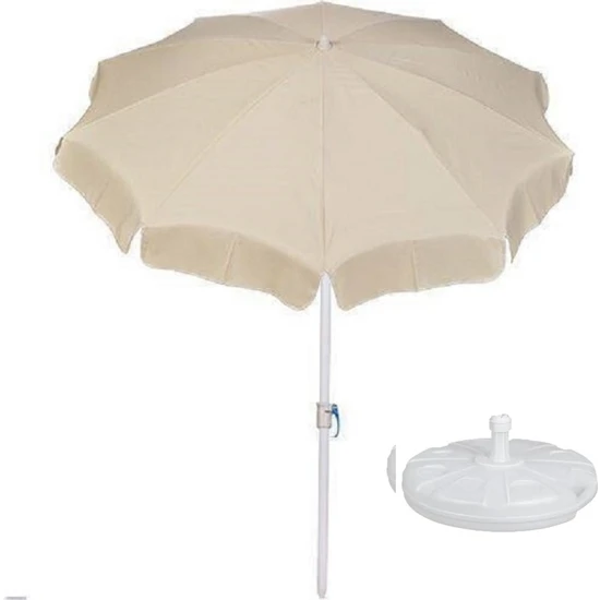 Zey Camping Bahçe Plaj Balkon Şemsiyesi 200 cm Çapında 10 Telli Kalın Kumaş Şemsiye + Taşıma Çantası Iy